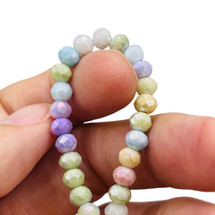 6mm Thunder Polish Glass Crystal Roundel Cut Rainbow