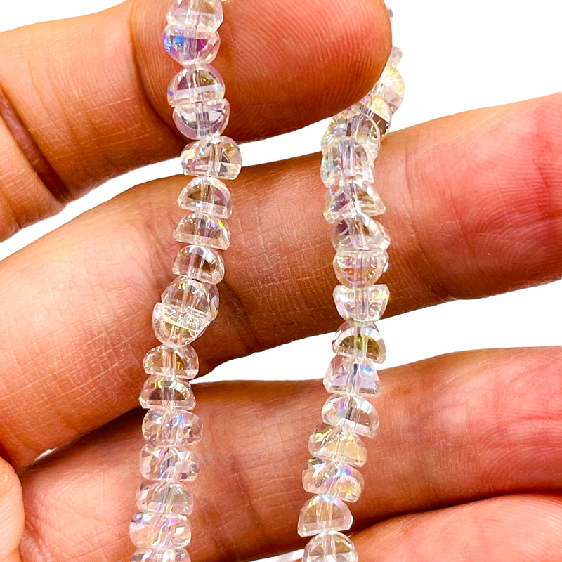 6mm Crescent Glass Crystal Clear Super AB