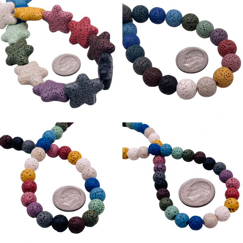 15 Multi Color Lava Bead Package Deal