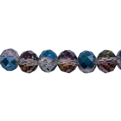 10mm Roundel Cut Glass Crystal Violet Dream