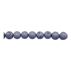 6mm Druzy Round Silver