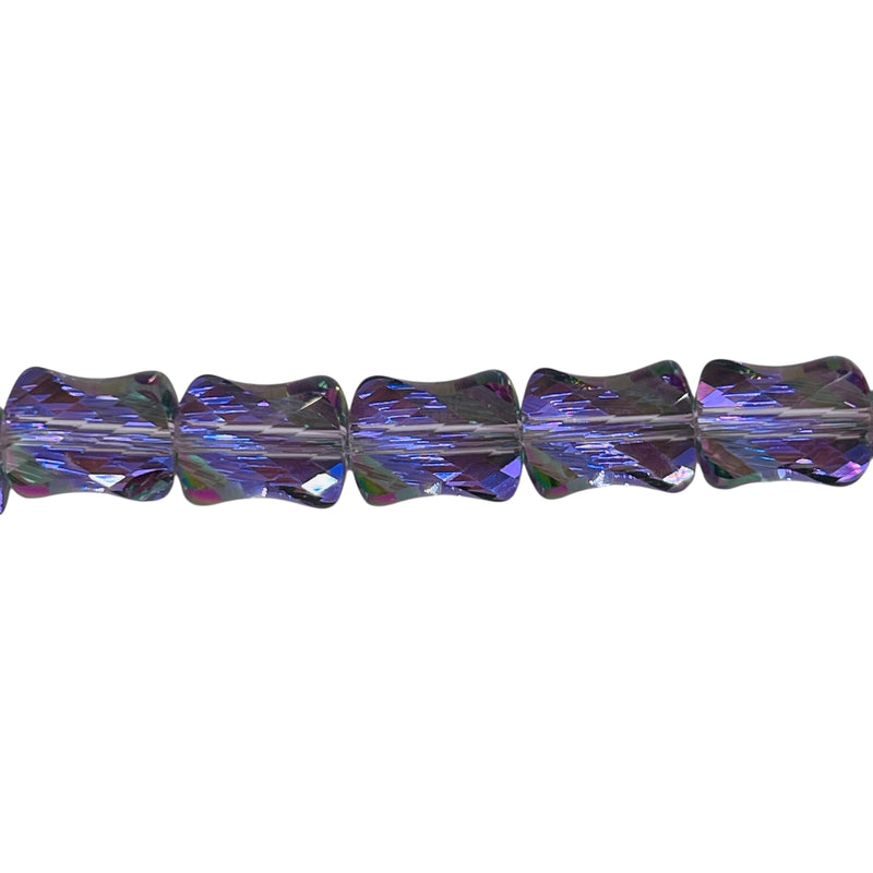 10x8mm Twisted Bow Tie Glass Crystal Magic Purple