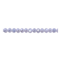 4mm Thunder Polish Glass Crystal Roundel Cut White Jade AB