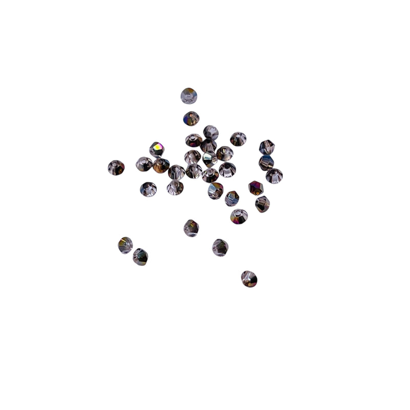 2mm Thunder Polish Glass Crystal Bicone Black Diamond MP