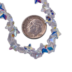 8mm Star Glass Crystal Super AB Side Drilled