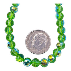 6mm Thunder Polish Round Disco Cut Peridot Super AB