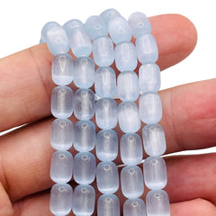9x6mm Cylinder Super Cat Eye (Gypsum) Blue