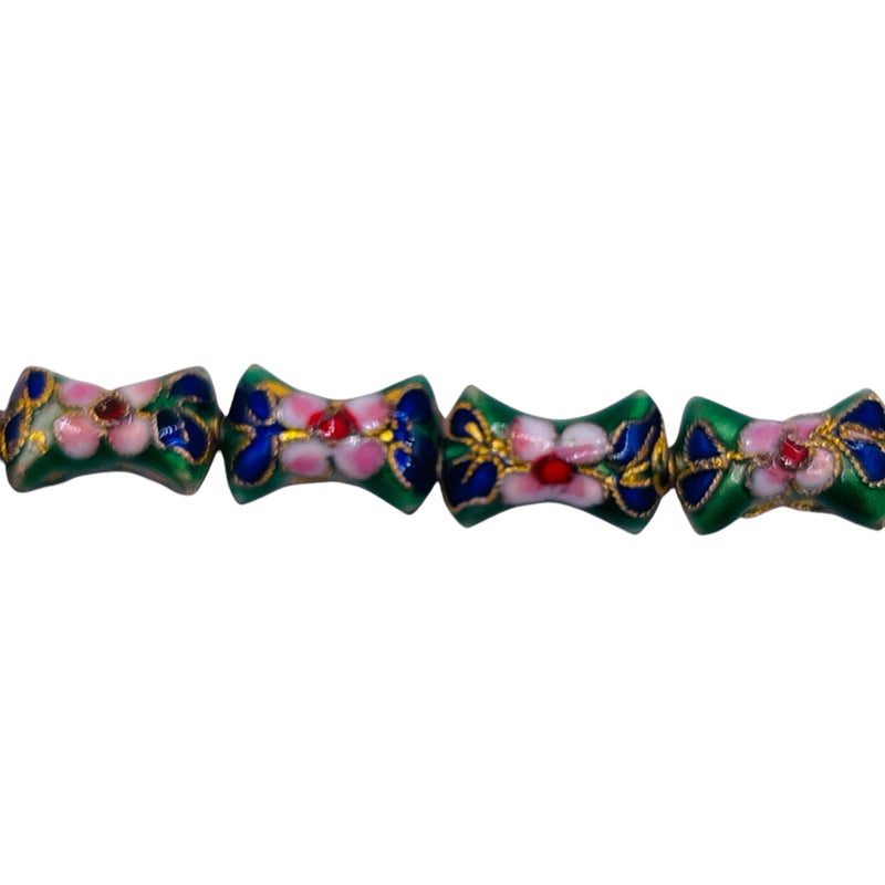 15x10mm Pillow Cloisonne Dk. Green