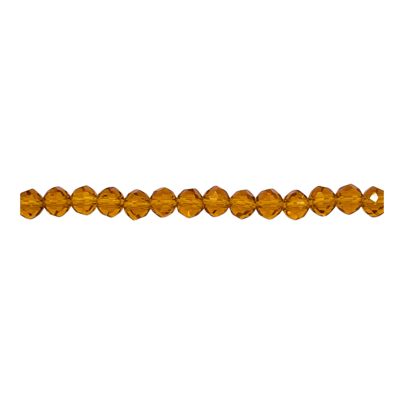 4mm Thunder Polish Glass Crystal Roundel Cut Topaz