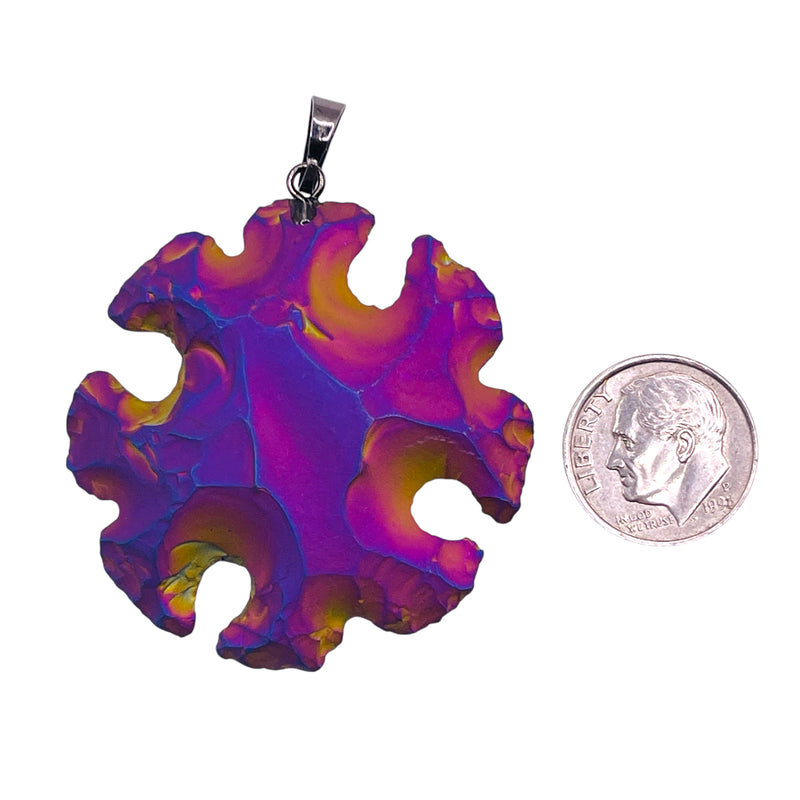 42mm Handmade Obsidian Pendant Purple Light