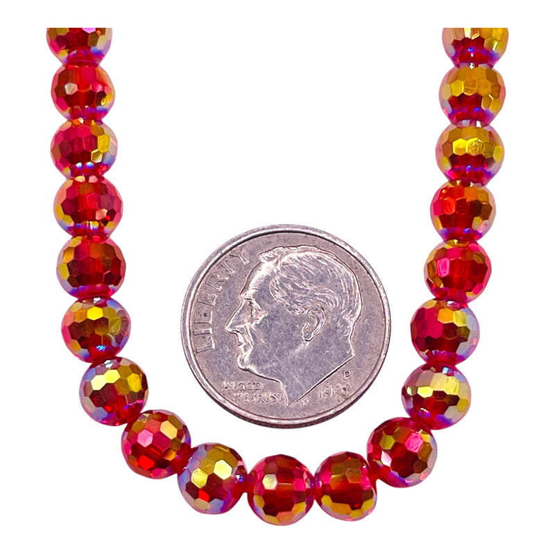 6mm Thunder Polish Round Disco Cut Red Super AB