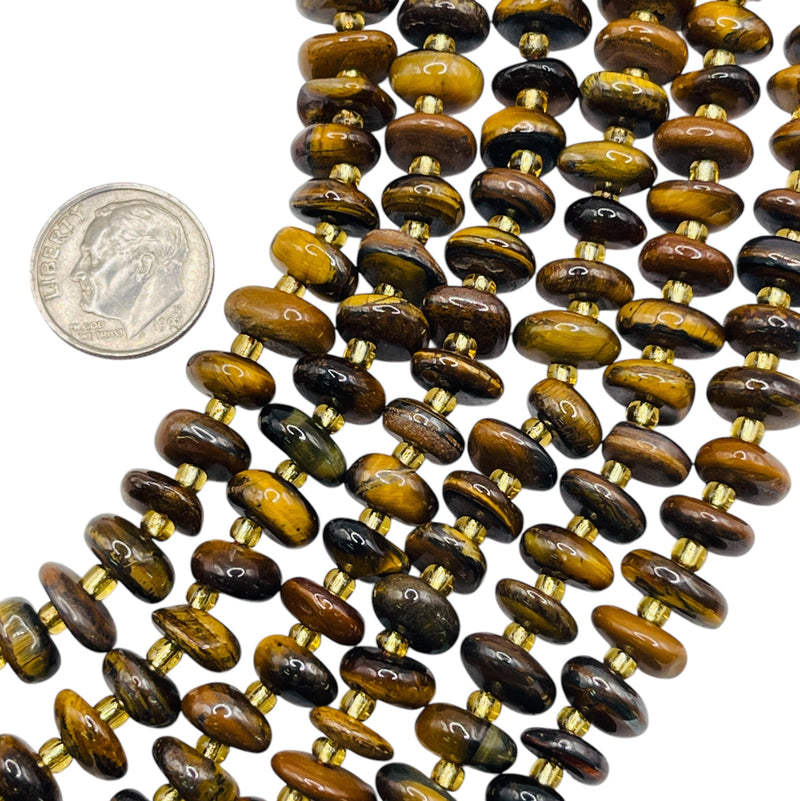 8 to 10mm Tiger Eye Center Drilled