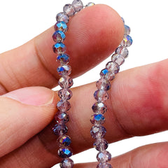4mm Thunder Polish Glass Crystal Roundel Cut Rosaline MB