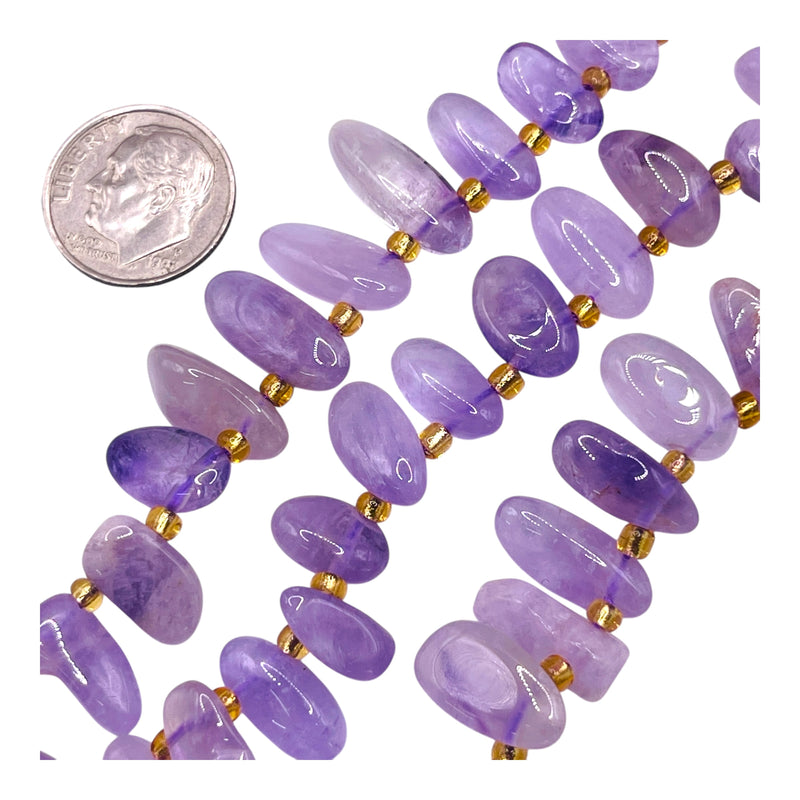 9-13mm Chips Lt. Amethyst side drilled