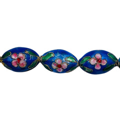 18x12mm Oval Cloisonne Blue