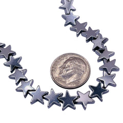 9mm Star Hematite Rhodium