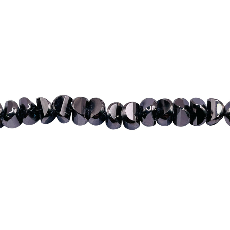 6mm Crescent Glass Crystal White Gold