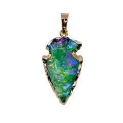 28mm Handcrafted Clear Quartz Pendant Green