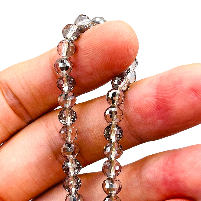 6mm Thunder Polish Round Disco Cut Silver Gray
