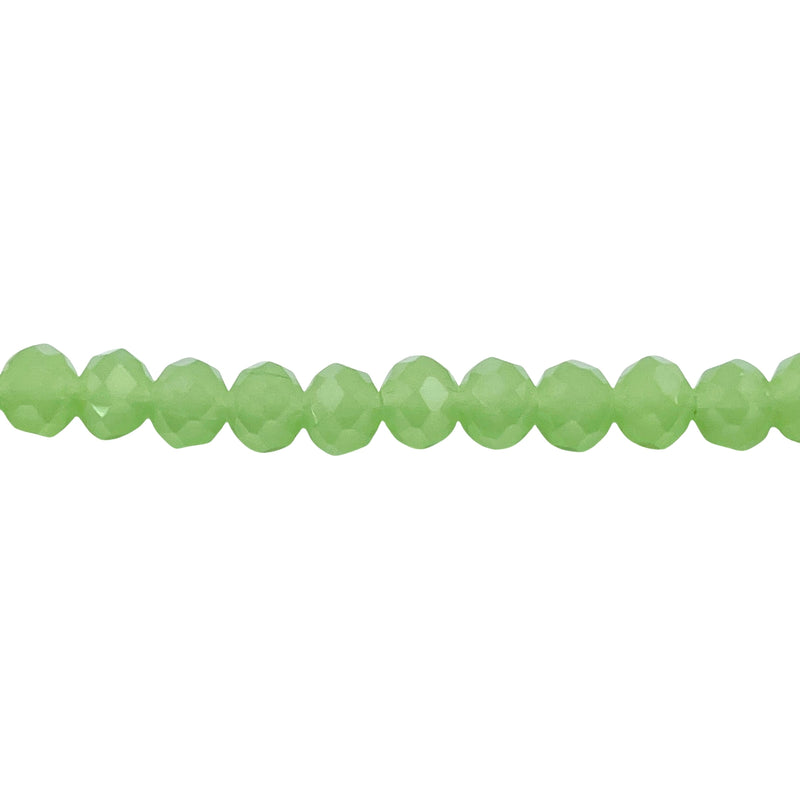 6mm Thunder Polish Glass Crystal Roundel Cut Green Jade