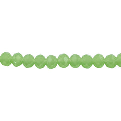6mm Thunder Polish Glass Crystal Roundel Cut Green Jade