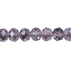 10mm Thunder Polish Glass Crystal Roundel Cut Silver Gray