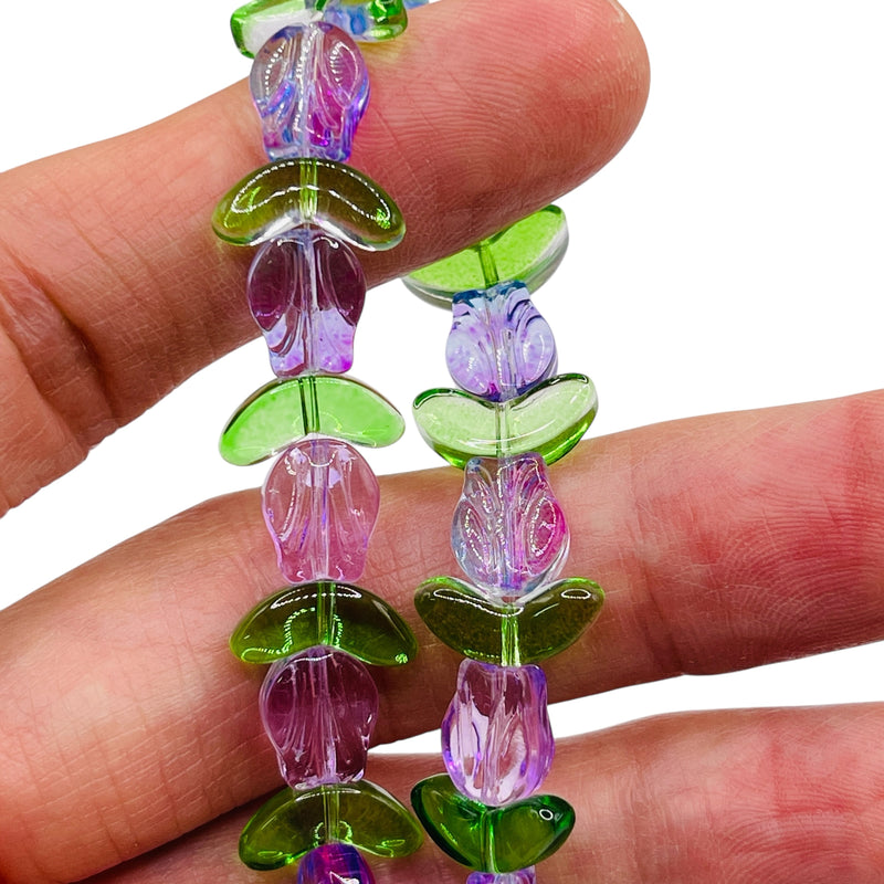 16x14mm Rose Glass Lt. Purple
