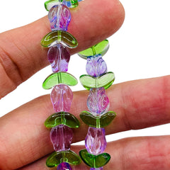 16x14mm Rose Glass Lt. Purple