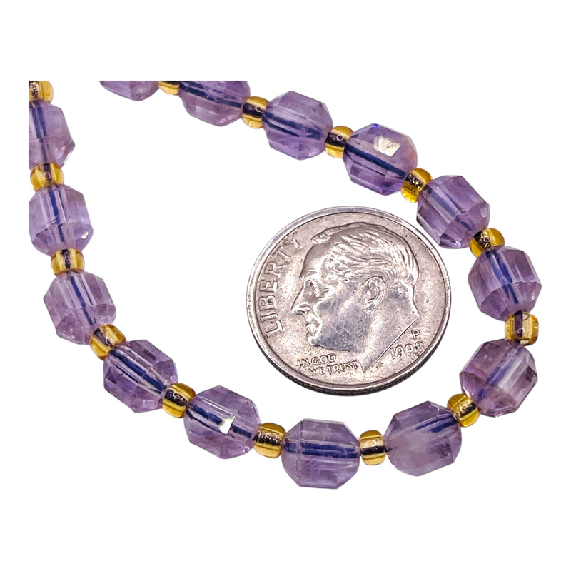 6mm Lantern Cut Amethyst Rutilated Quartz