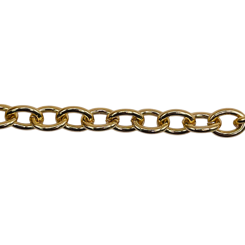 Losolo 8x6mm Stainless Steel Chain 18K Gold Plated