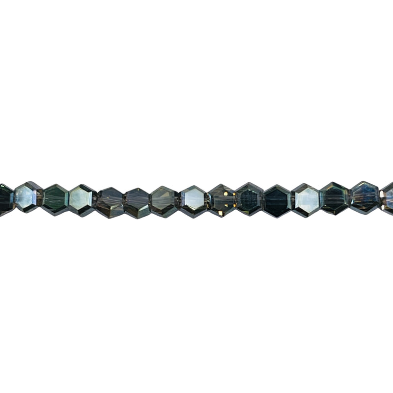4mm Hexagon Glass Crystal Magic Green