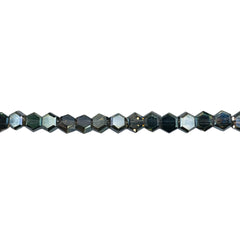 4mm Hexagon Glass Crystal Magic Green