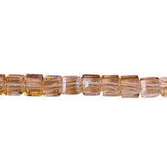 6mm Cube Glass Crystal Gold Champagne