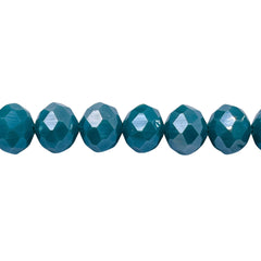 10mm Thunder Polish Glass Crystal Roundel Cut Turquoise Jade AB