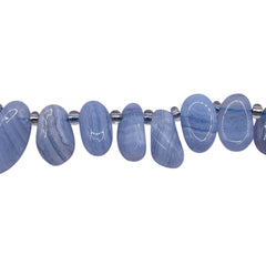 9-13mm Chips Blue Lace Agate side drilled
