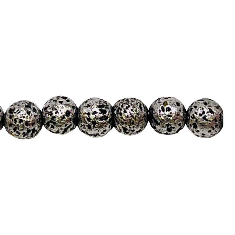 Lava Bead Antique Silver