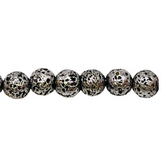 Lava Bead Antique Silver
