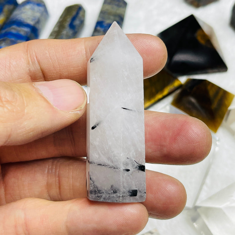 Black Rutlied Quartz Tower