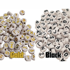7mm Round Letter Acrylic Beads