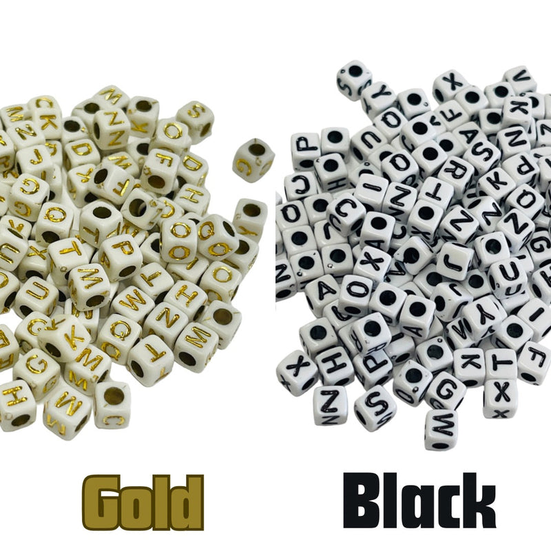5mm Cube Letter Acrylic Beads