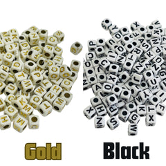 5mm Cube Letter Acrylic Beads