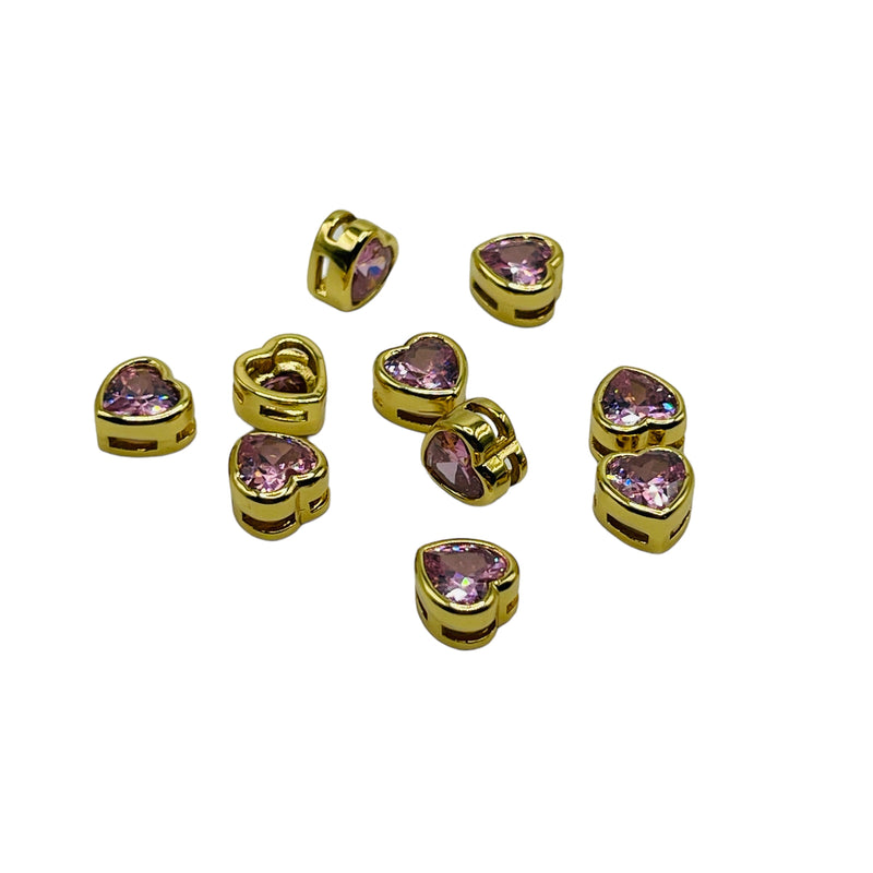 8mm Heart Rhinestones Spacer