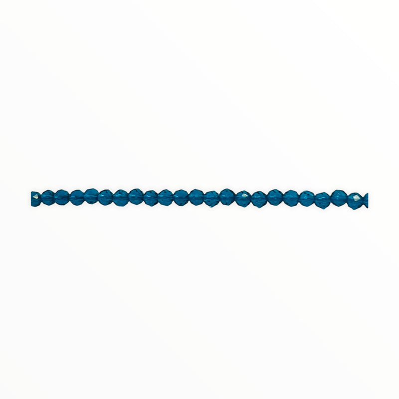 3mm Thunder Polish Round Cut Blue Zircon