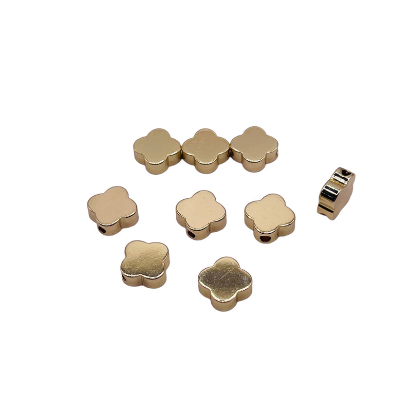 9mm Clover Quatrefoil Spacer 18K Gold Plated