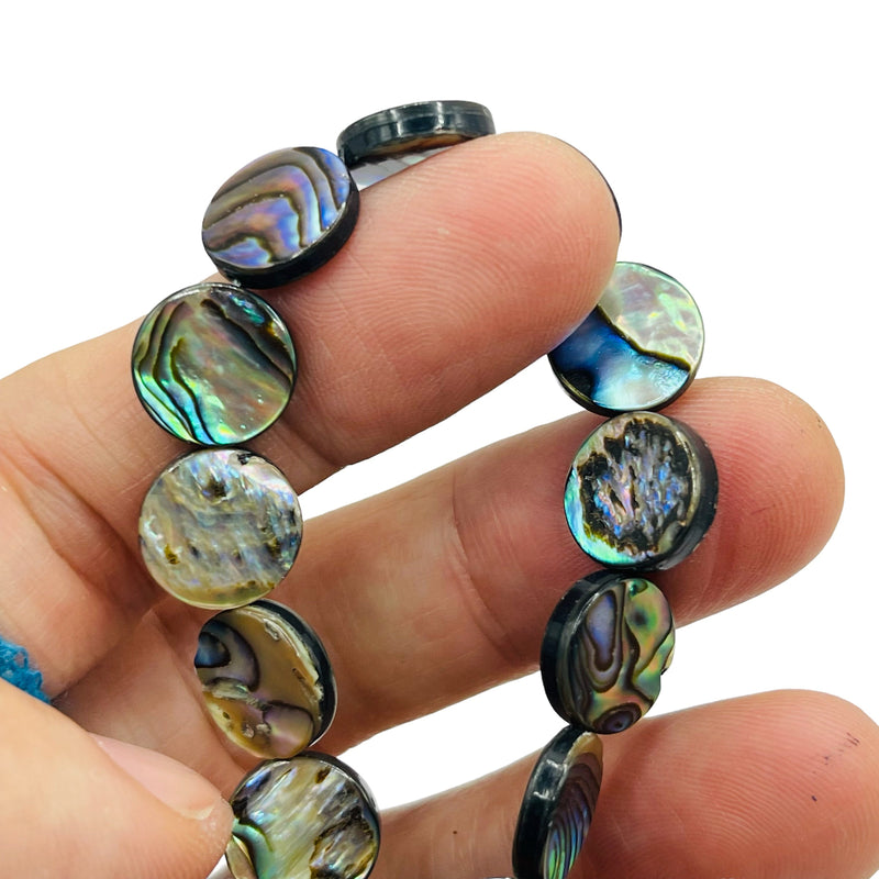 12mm Round Natural Abalone Handmade