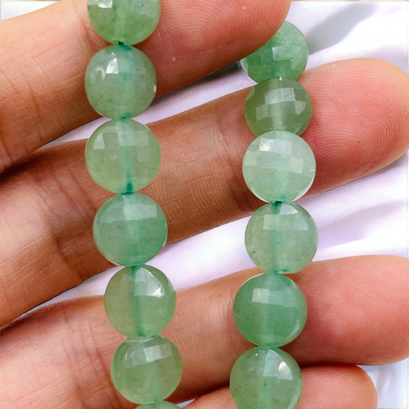 10mm Coin Cut Green Aventurine