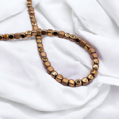 3x3mm Cube(smooth edge) Hematite Gold Matt
