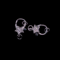 16mm Star Clasps Rhodium Plated