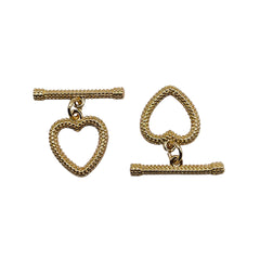 14mm Heart Toggle Clasps 18K Gold Plated