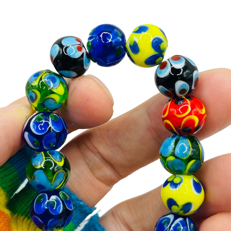 12mm Round Lampwork Handmade